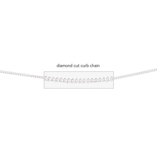 SIL DIAMOND CUT CURB CHAIN 46CM