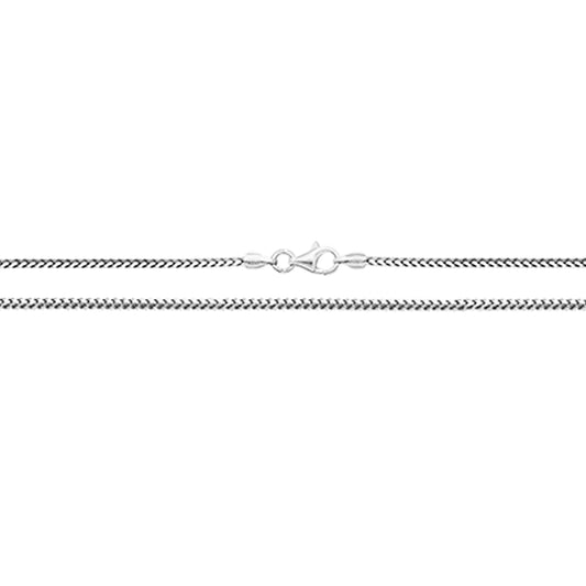 SIL/RHOD V-CUT FRANCO 18IN CHAIN