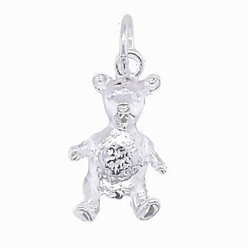 SIL SEATED TEDDY BEAR CHARM