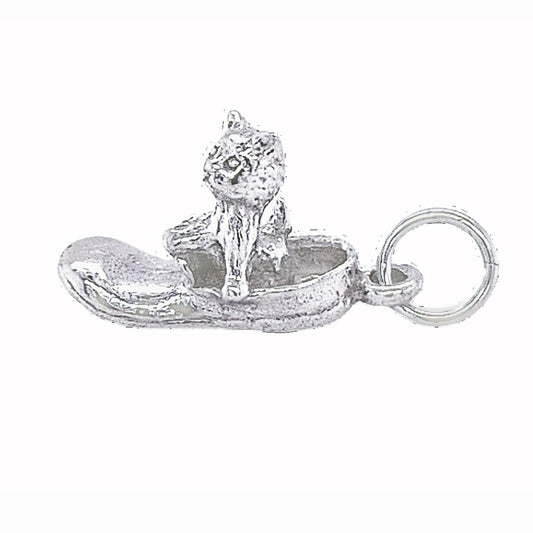 SIL KITTEN IN SLIPPER CHARM