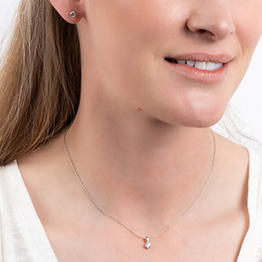 Diamonfire Silver Cubic Zirconia 0.25ct Solitaire Stud Earrings