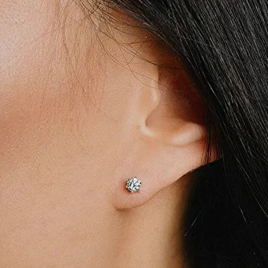 Diamonfire Silver Cubic Zirconia 0.25ct Solitaire Stud Earrings