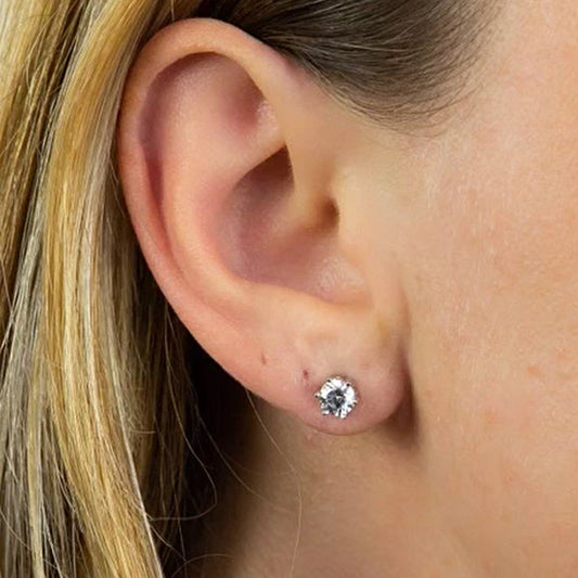 Diamonfire Silver Cubic Zirconia 0.50ct Solitaire Stud Earrings