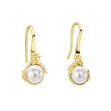 Laura Ashley Gold Plated Ickleford Tulips Freshwater Pearl Earrings E6614W