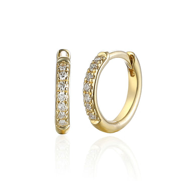 18ct Yellow Gold Diamond 0.08ct Huggie Hoop