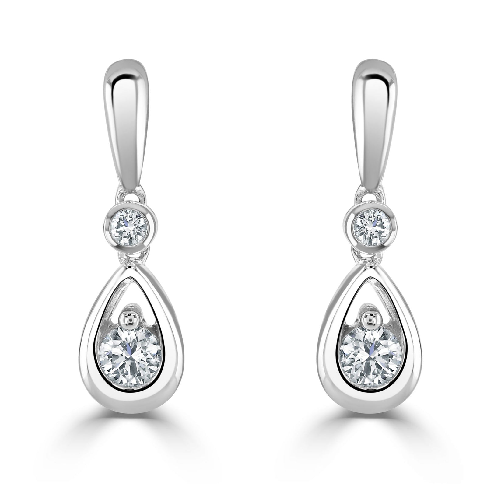 18CT WHITE GOLD DIAMOND 0.26CT DROPLET EARRING