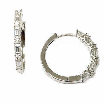 18ct White Gold Diamond 0.55ct 18Mm Hoop Earrings