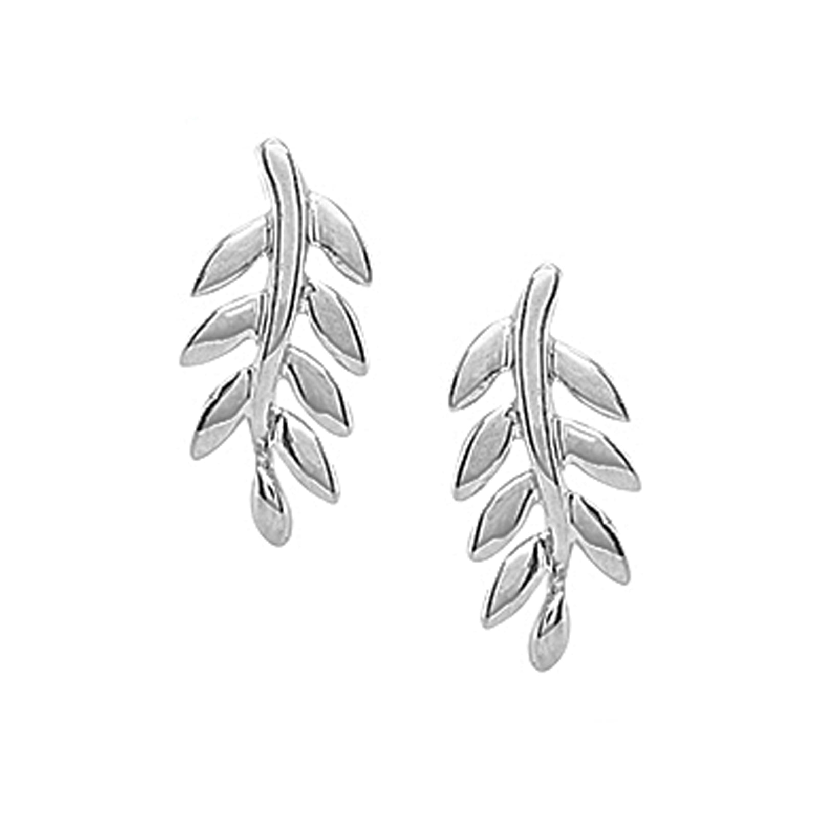 9W FERN LEAF STUD EARRING