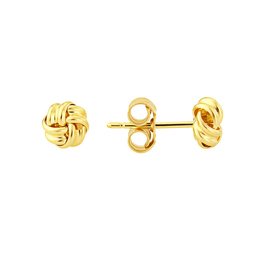 9Y 4 STRAND SMALL KNOT STUD EARRING