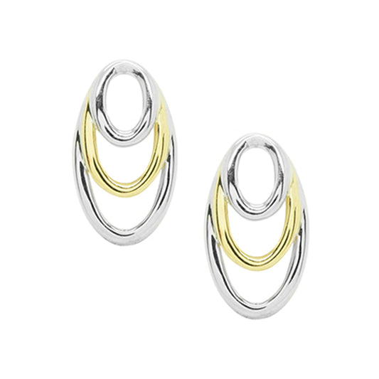 9YW 3 OPEN OVAL STUD EARRING