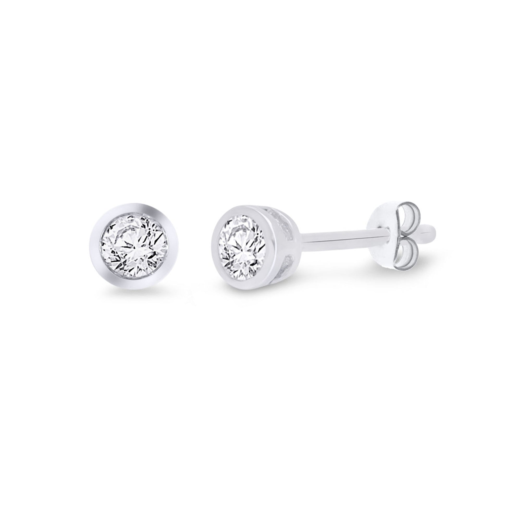 9W DIAMOND 0.10CT RUBOVER STUD  EARRINGS