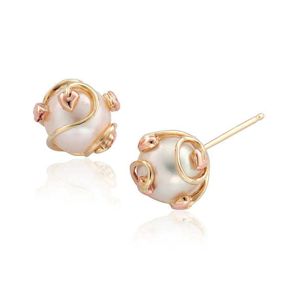 CLOGAU 9YR TREE OF LIFE CAGED PEARL STUD