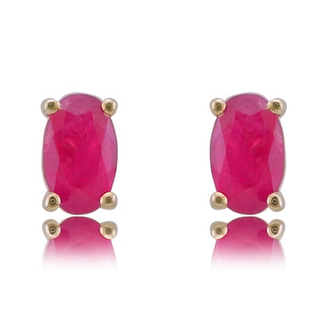 9Y 3 x 5MM OVAL RUBY STUD