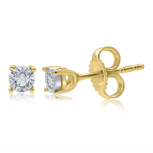 9Y ILLUSION 0.05CT DIAMOND STUD