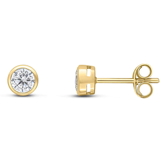 9Y 4MM RUBOVER CUBIC ZICONIA STUD EARRING