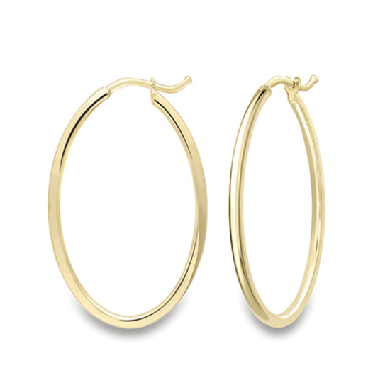 9Y OVAL SQUARE TUBE HOOP EARRING