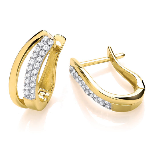 9Y CURVED DOUBLE ROW CZ HOOP