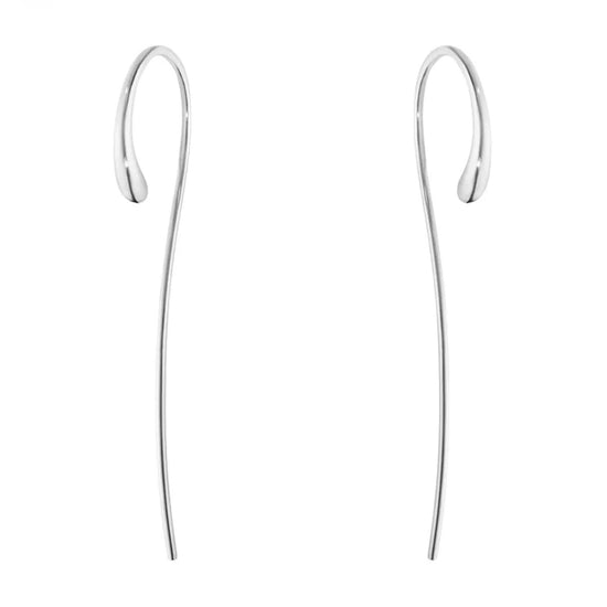 GEORG JENSEN SILVER MERCY LONG THREAD EARRINGS