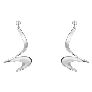 GEORG JENSEN SILVER MOEBIUS DROP EARRING