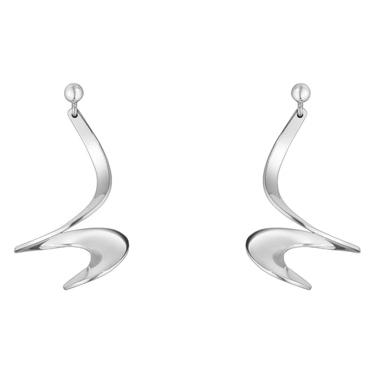 GEORG JENSEN SILVER MOEBIUS DROP EARRING