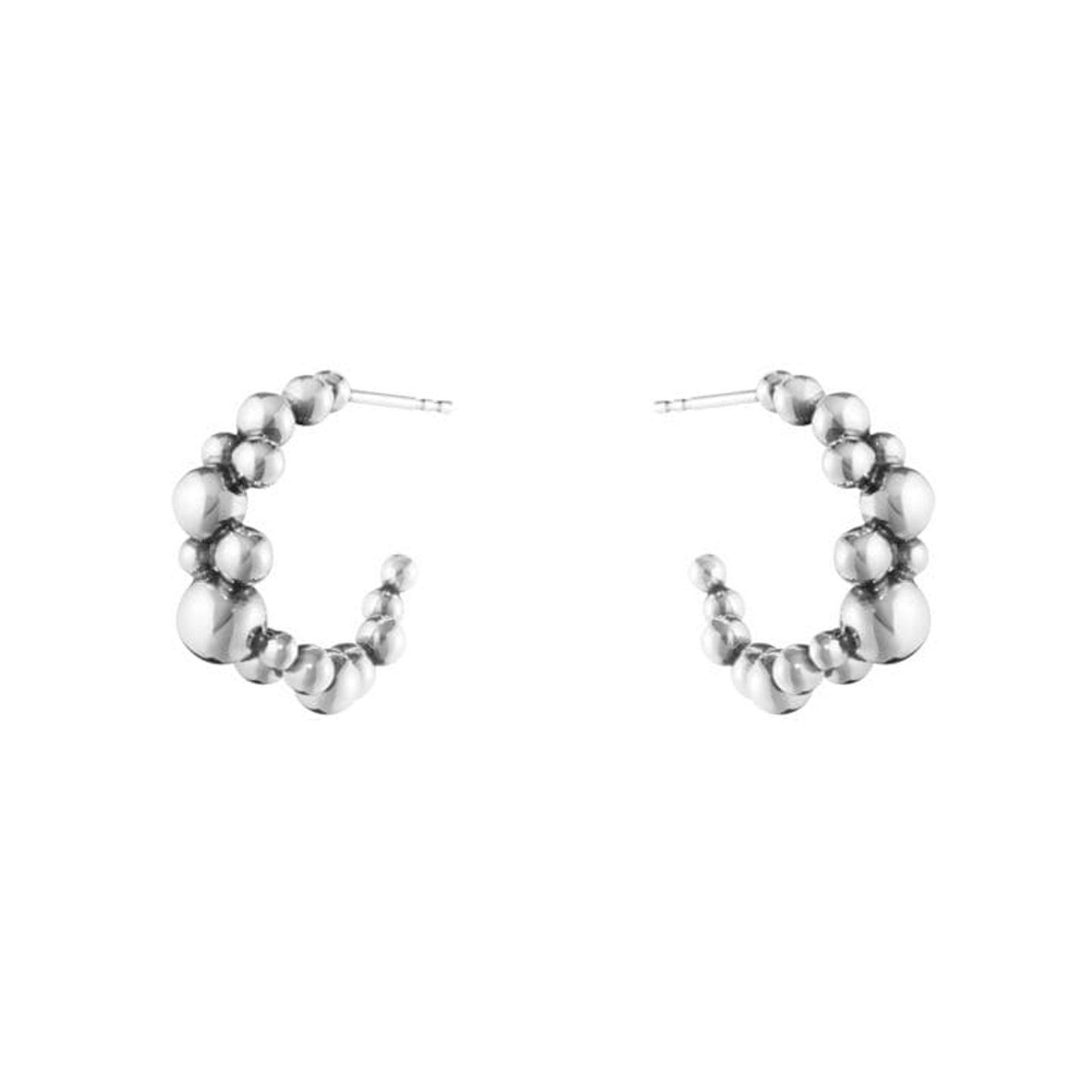 GEORG JENSEN SILVER MOONLIGHT GRAPES HOOP EARRINGS