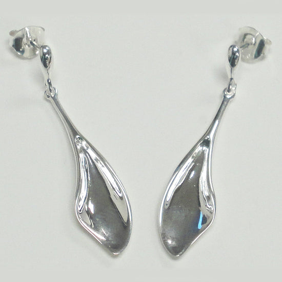 SIL CONCAVE SCIMITAR DROP EARRINGS