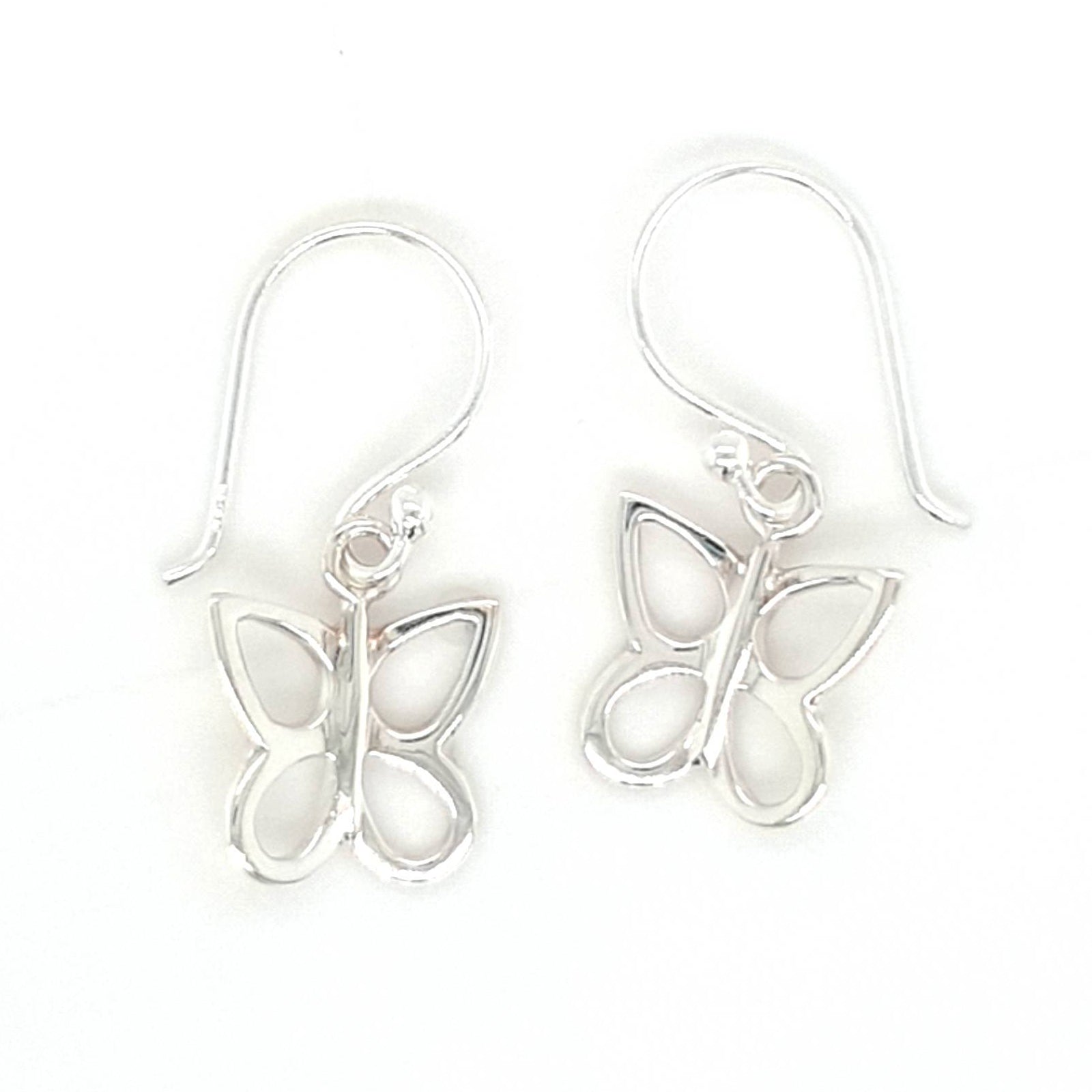 SIL 10MM BUTTERFLY DROP EARRING