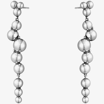 GEORG JENSEN SILVER MOONLIGHT GRAPES LONG DROP EARRINGS