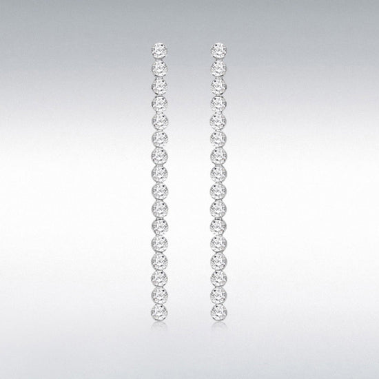 SIL 16 CZ 'TENNIS' DROP EARRING