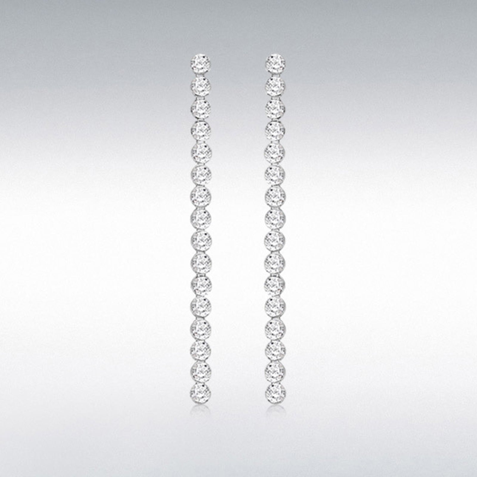 SIL 16 CZ 'TENNIS' DROP EARRING