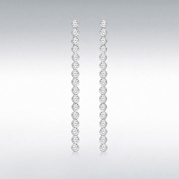 SIL 16 CZ 'TENNIS' DROP EARRING