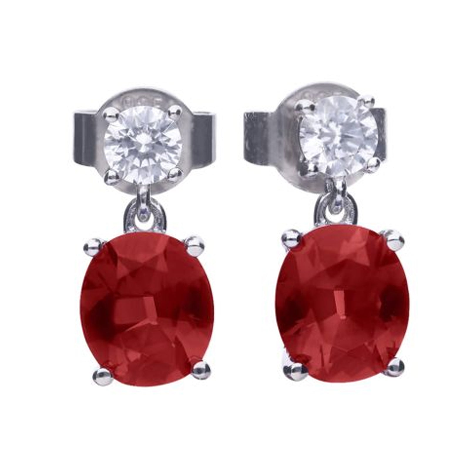DF RED/WHITE OVAL/ROUND CZ DROP