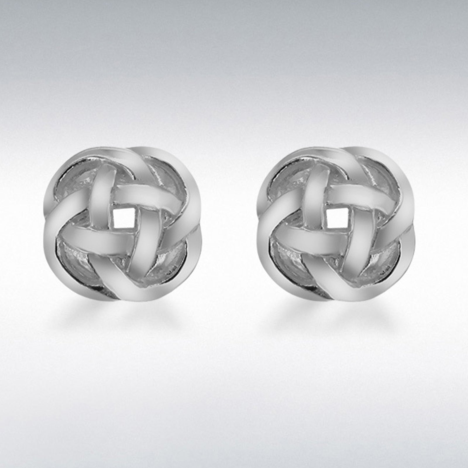 SIL 7.5MM BYZANTINE KNOT STUD