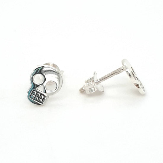 STERLING SILVER SKULL STUD EARRINGS