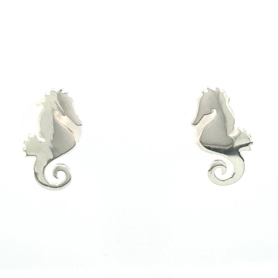 SIL FLAT SEAHORSE STUD