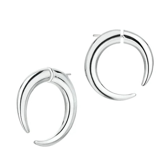 SHAUN LEANE SILVER TALON LARGE HOOP EARRINGS  QU041.SSNAEOS