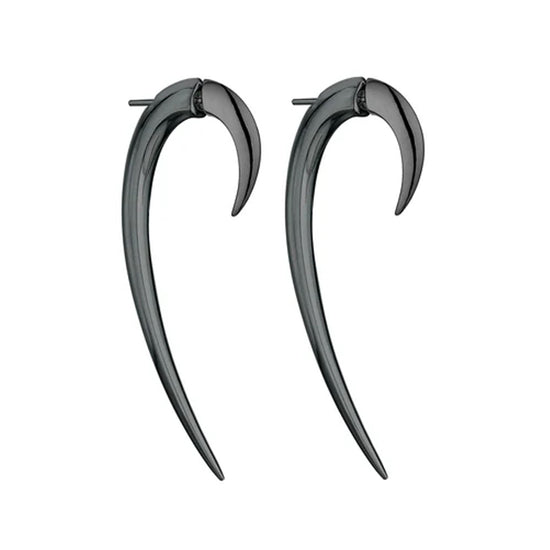 SHAUN LEANE SILVER BLACK RHODIUM HOOK SIZE 2 EARRINGS  HT009.BRNAEOS