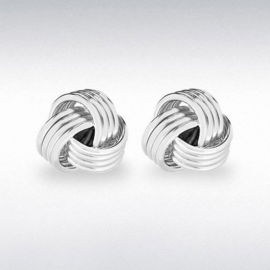 SIL 8MM RIBBED TEXTURED KNOT STUD