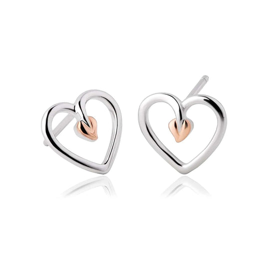 CLOGAU TREE OF LIFE HEART STUD