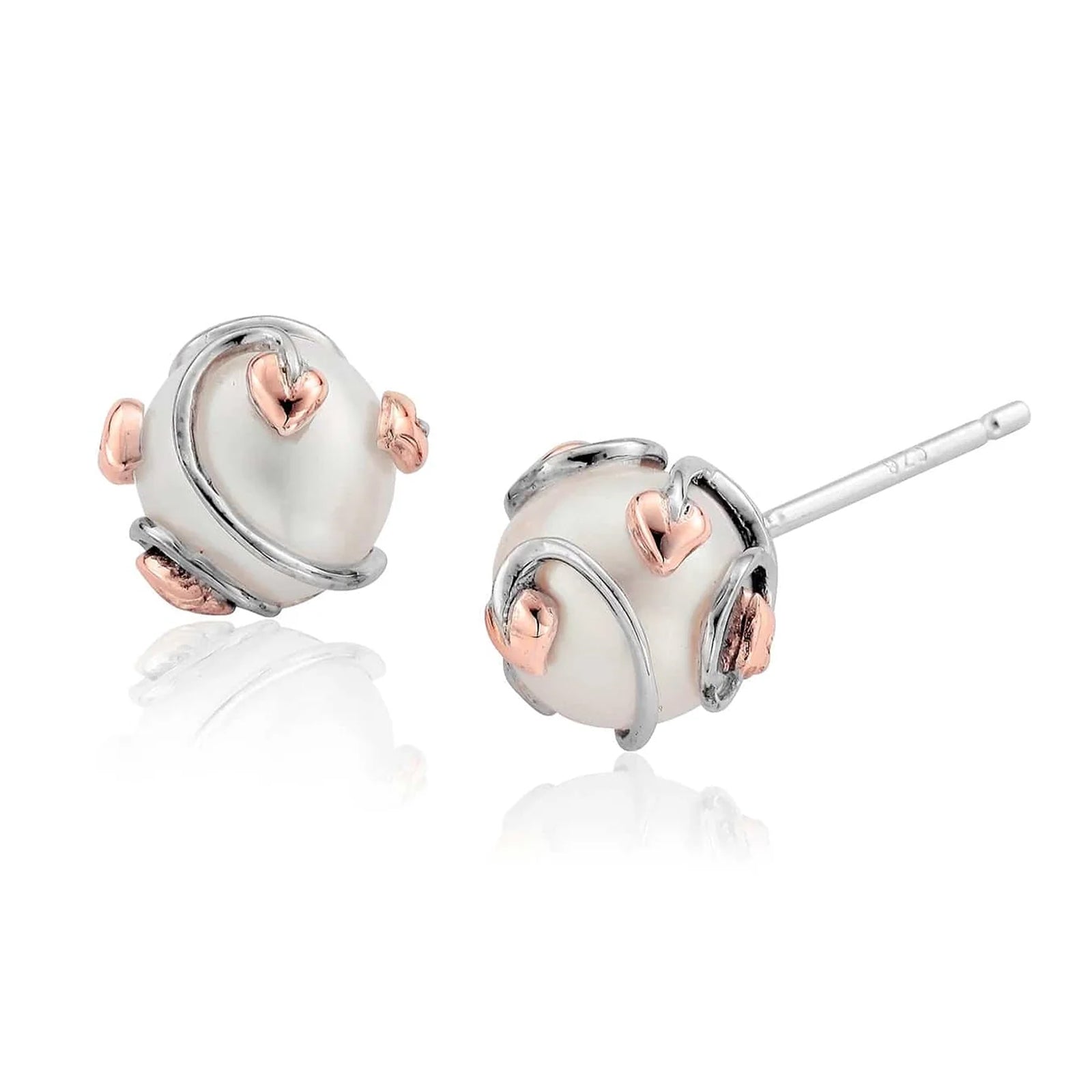 CLOGAU TREE OF LIFE CAGED PEARL STUD