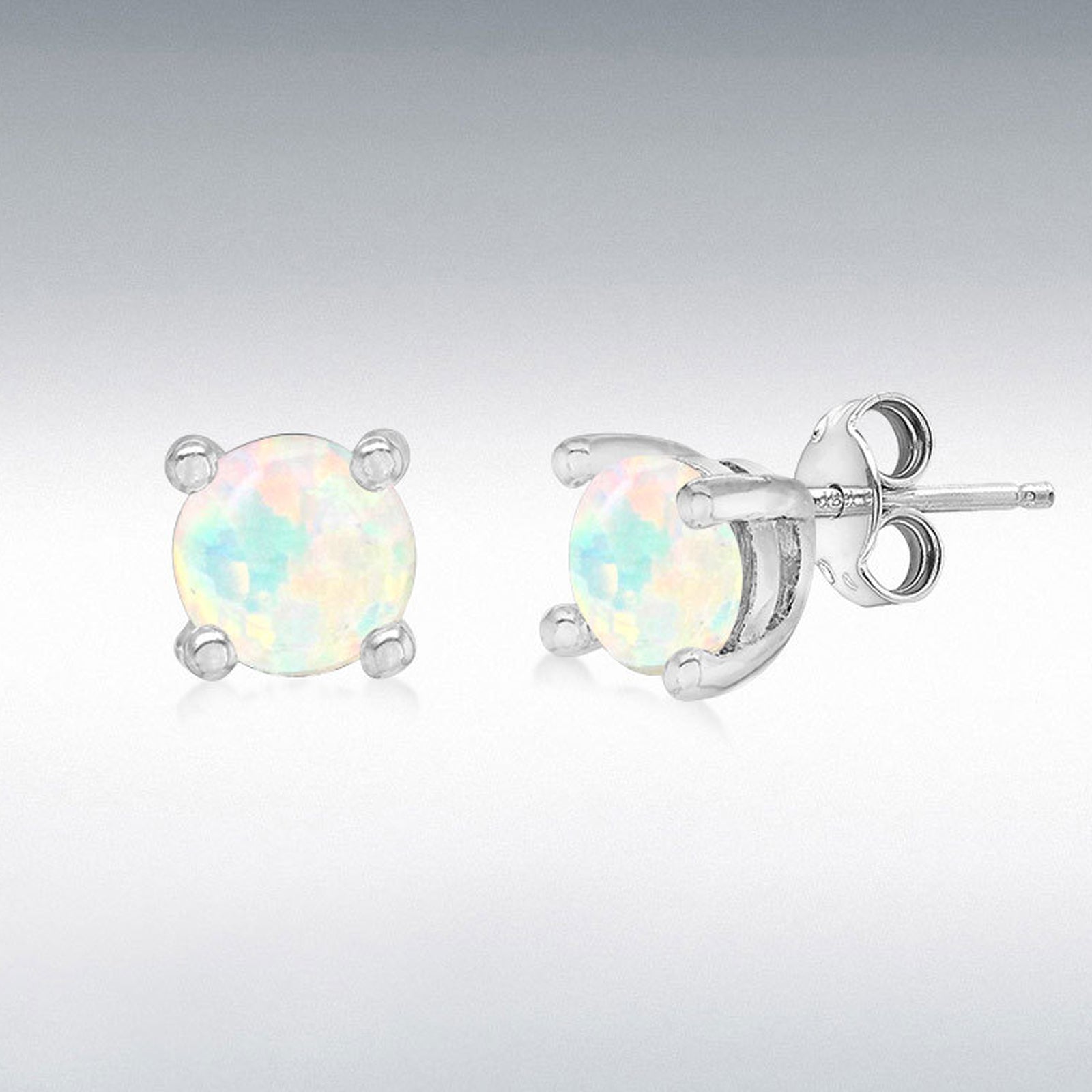 SIL 4MM OPAL STUD