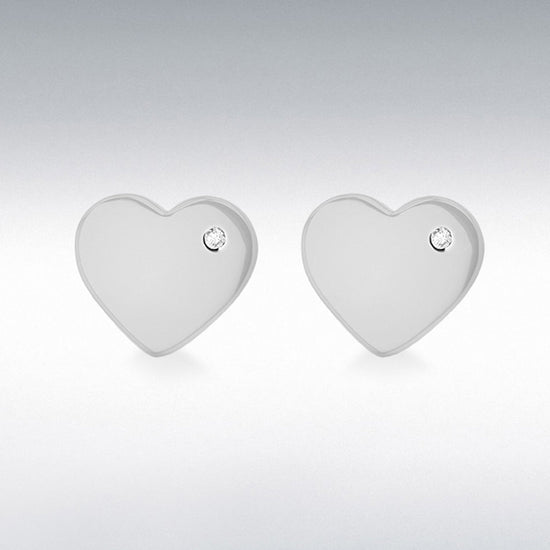 SIL 10MM 1 CZ HEART STUD