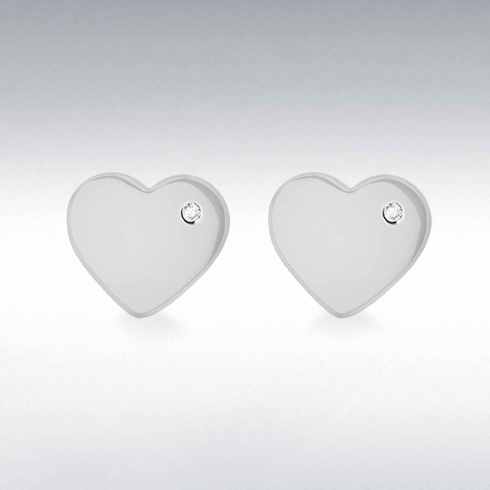 SIL 10MM 1 CZ HEART STUD