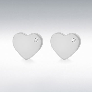 SIL 10MM 1 CZ HEART STUD