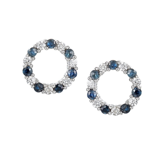 SIL CZ & SAPPHIRE CIRCLE STUD