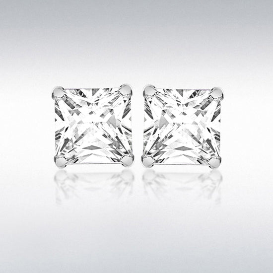 SIL 7MM SQUARE CZ STUD