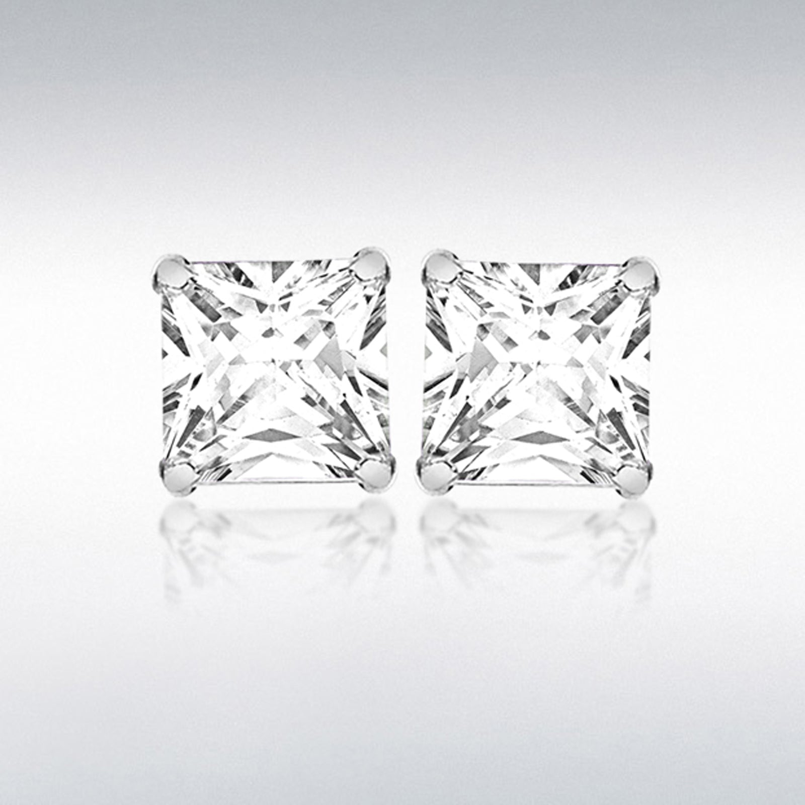 SIL 7MM SQUARE CZ STUD