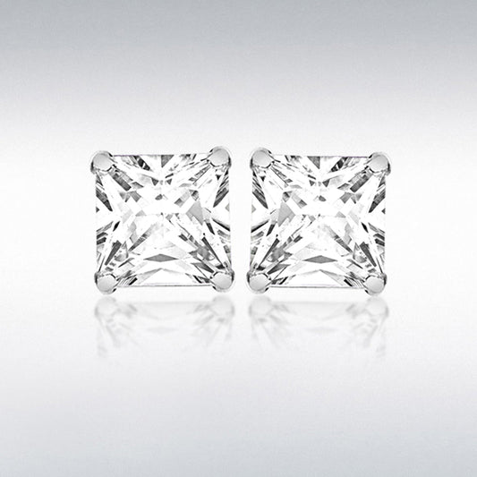 SIL 7MM SQUARE CZ STUD