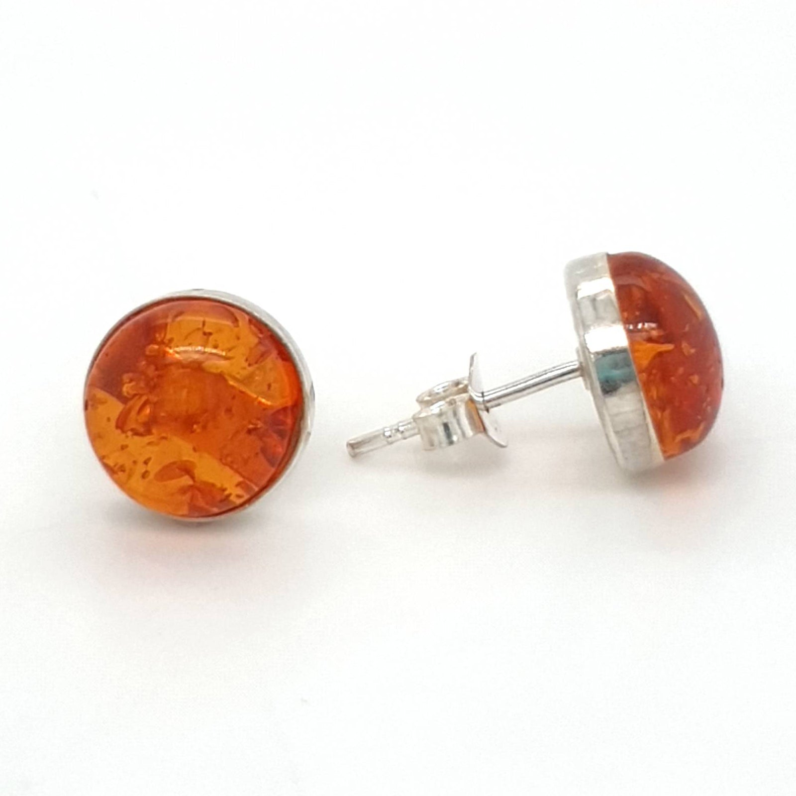 SIL 10MM ROUND AMBER STUD