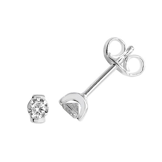 SIL BAR SET CZ STUD